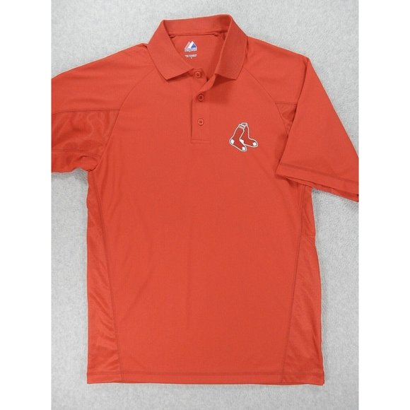 Boston Red Sox Stitched Baseball Short‎ Sleeve Polo Shirt (Men's Small) Red - Picture 1 of 3